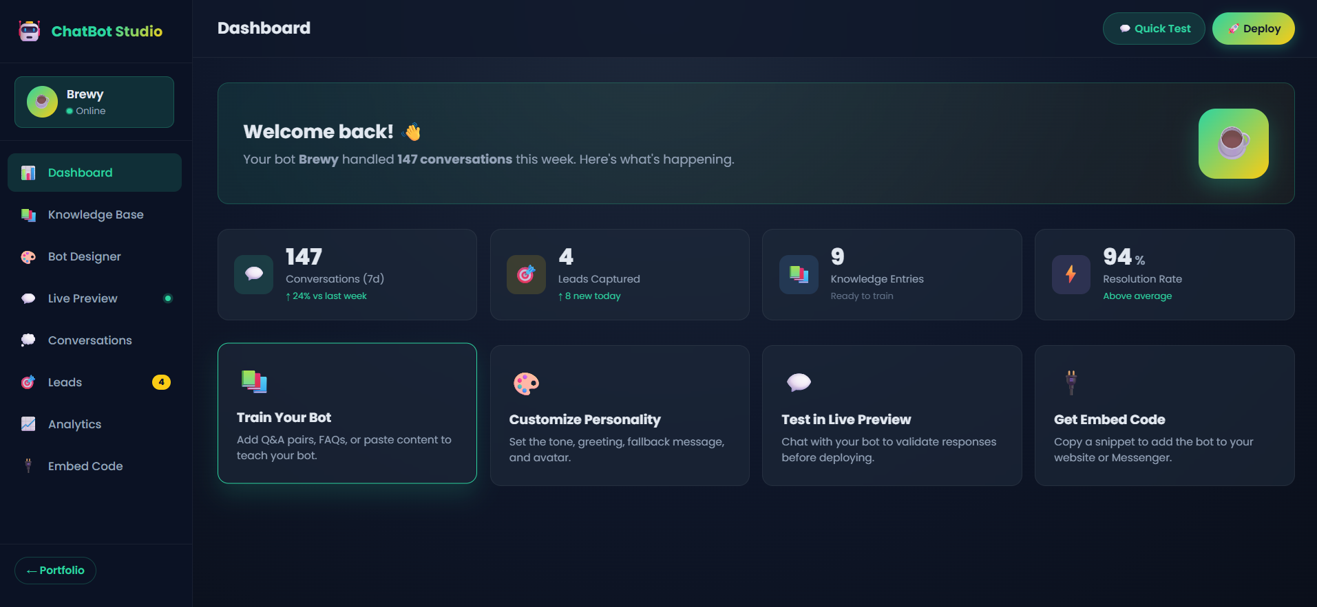 ChatBot Studio Main